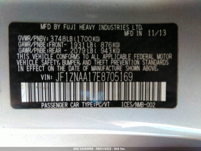2014 Scion FR-S, VIN: JF1ZNAA17E8705169