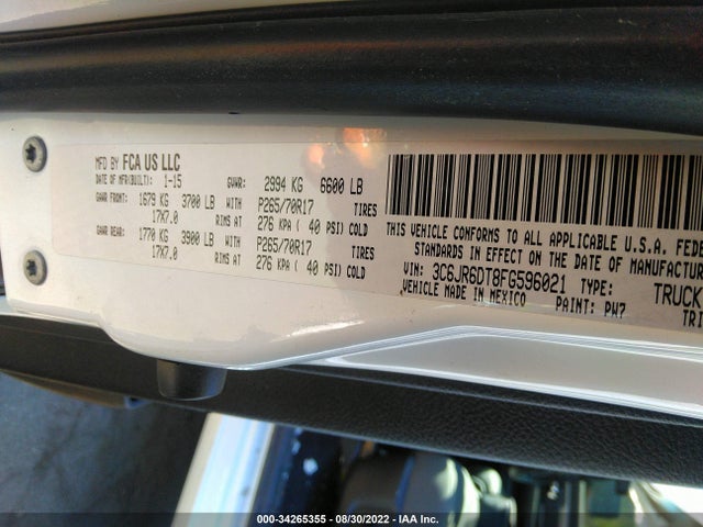 RAM 1500 Tradesman 2015 3C6JR6DT8FG596021 Image 9