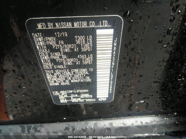 2020 Infiniti QX80, VIN: JN8AZ2NF1L9702884