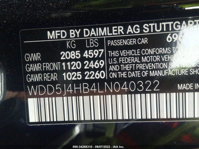 2020 Mercedes-Benz CLA-Class, VIN: WDD5J4HB4LN040322