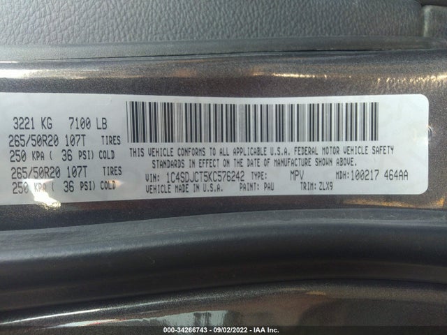 Dodge Durango R/t 2019 1C4SDJCT5KC576242 Image 9