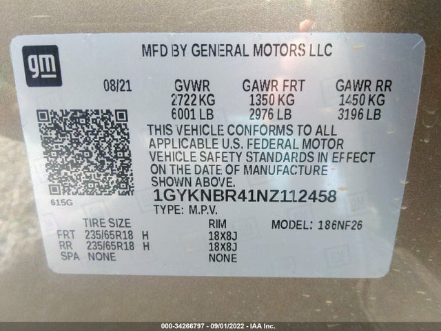 Cadillac Xt5 Awd Luxury 2022 1GYKNBR41NZ112458 Image 9