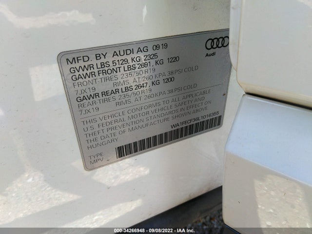 2020 Audi Q3, VIN: WA1FECF36L1016355