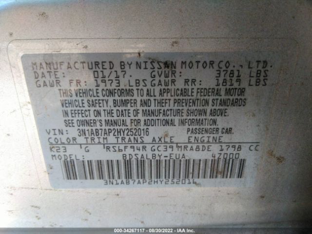 3N1AB7AP2HY252016 Nissan SENTRA S