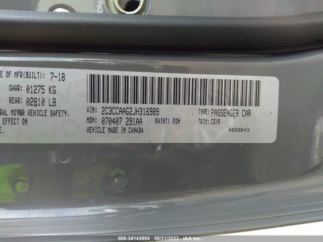 Chrysler 300 Touring 2018 2C3CCAAG2JH316989 Image 9