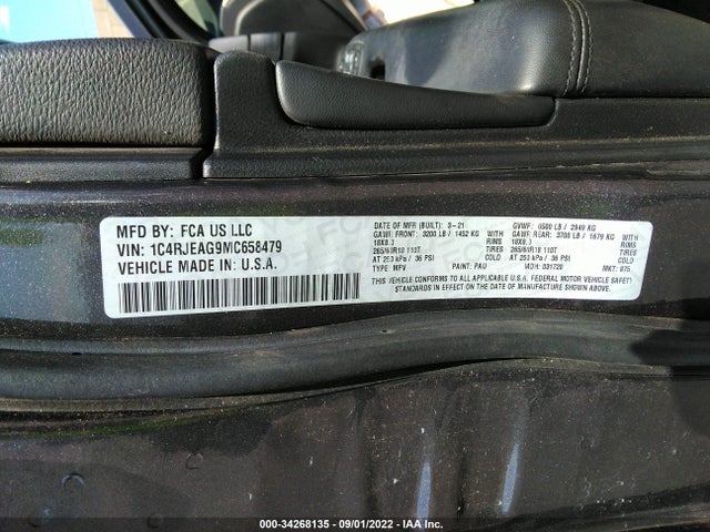 2021 Jeep Grand Cherokee, VIN: 1C4RJEAG9MC658479