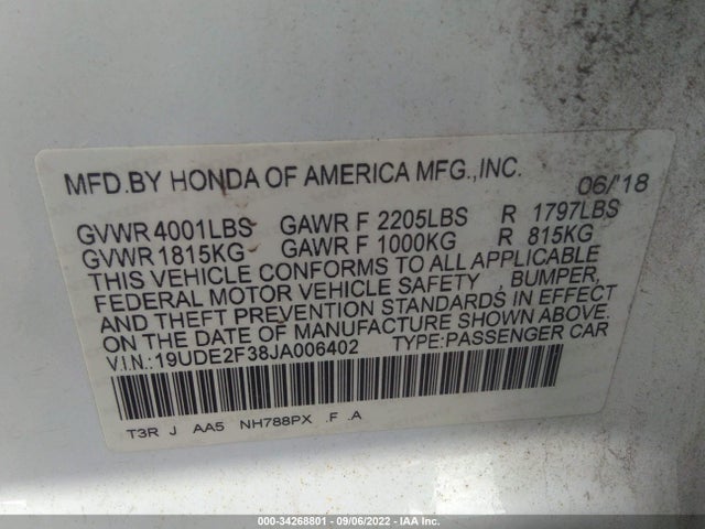 2018 Acura ILX, VIN: 19UDE2F38JA006402