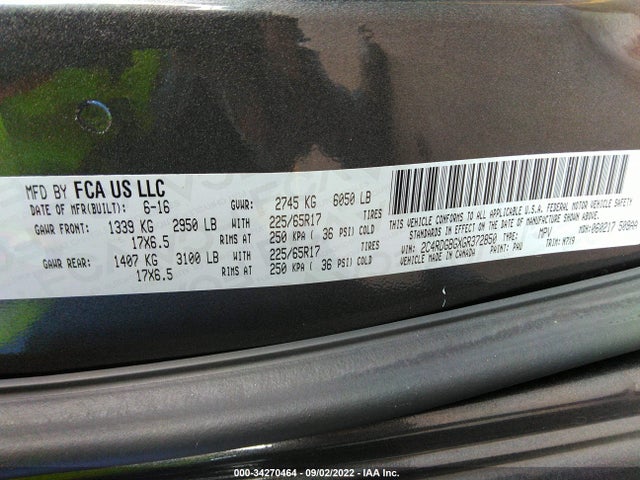 Dodge Grand Caravan Se Plus 2016 2C4RDGBGXGR372850 Image 9