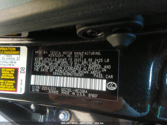 58ADZ1B18NU126081 Lexus Es Es 350