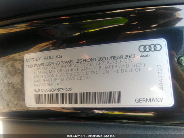 2021 Audi A7, VIN: WAUV2AF26MN039423