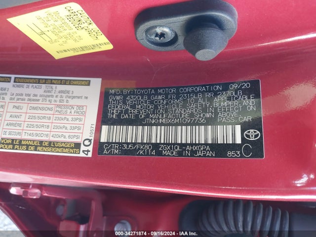 Toyota C-HR XLE 2021 JTNKHMBX6M1097736 Image 9