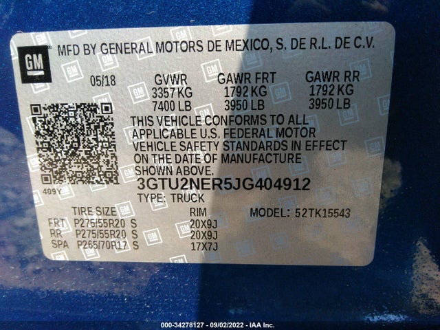 GMC Sierra 1500 Slt 2018 3GTU2NER5JG404912 Image 9
