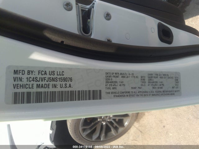 2022 Jeep Grand Wagoneer, VIN: 1C4SJVFJ5NS159076