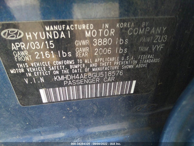 Hyundai ELANTRA SE 2016 KMHDH4AE8GU518576 Image 9