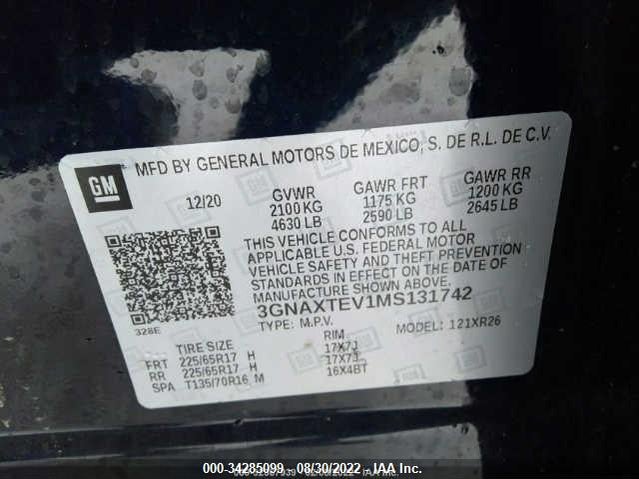 Chevrolet EQUINOX LT 2021 3GNAXTEV1MS131742 Image 9