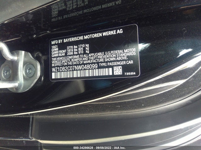 2022 Toyota Supra, VIN: WZ1DB2C07NW048099