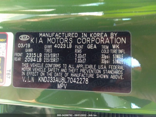 KNDJ33AU8L7042278 KIA SOUL EX