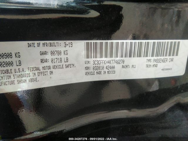 3C3CFFKH4KT746270 Fiat 500 POP