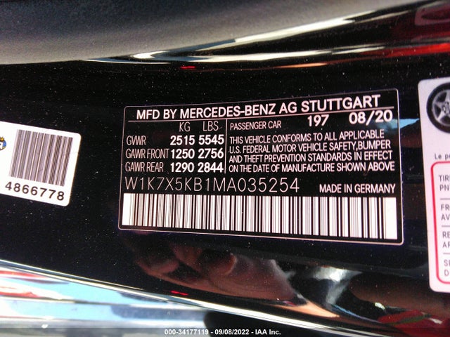 2021 Mercedes-Benz AMG GT, VIN: W1K7X5KB1MA035254