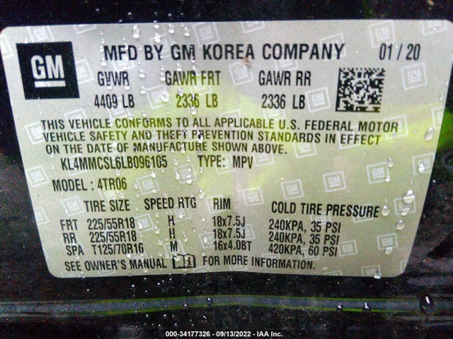 2020 Buick Encore, VIN: KL4MMCSL6LB096105
