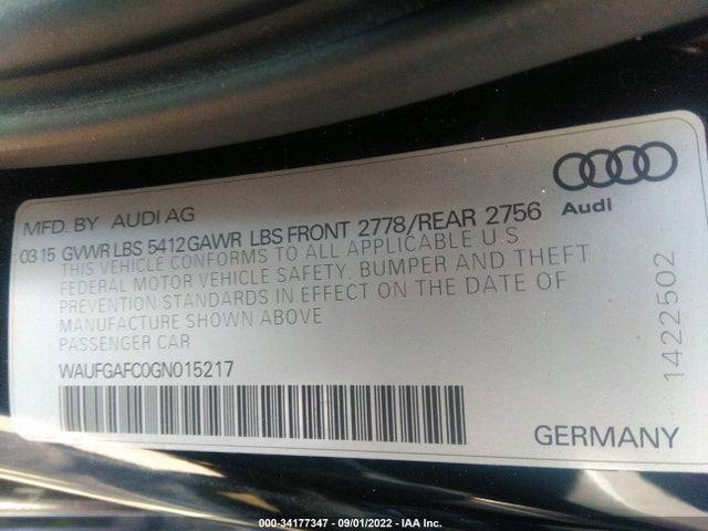 2016 Audi A6, VIN: WAUFGAFC0GN015217