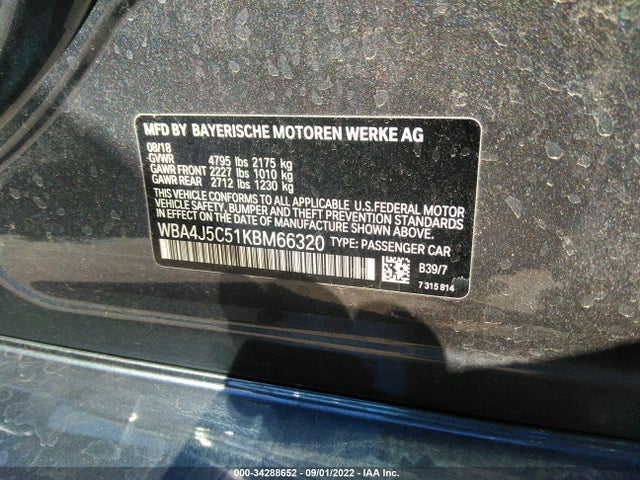 2019 BMW 4 Series, VIN: WBA4J5C51KBM66320