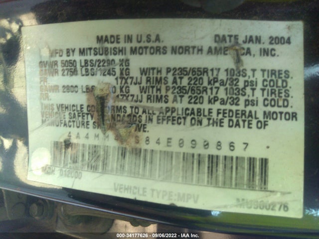 Mitsubishi Endeavor 2004 4A4MM41S84E090867 Image 14