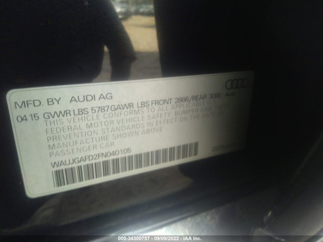2015 Audi A8, VIN: WAUJGAFD2FN040105