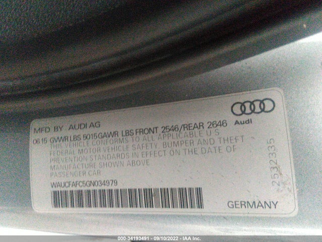 Audi A6 2.0t Premium 2016 WAUCFAFC5GN034979 Image 9
