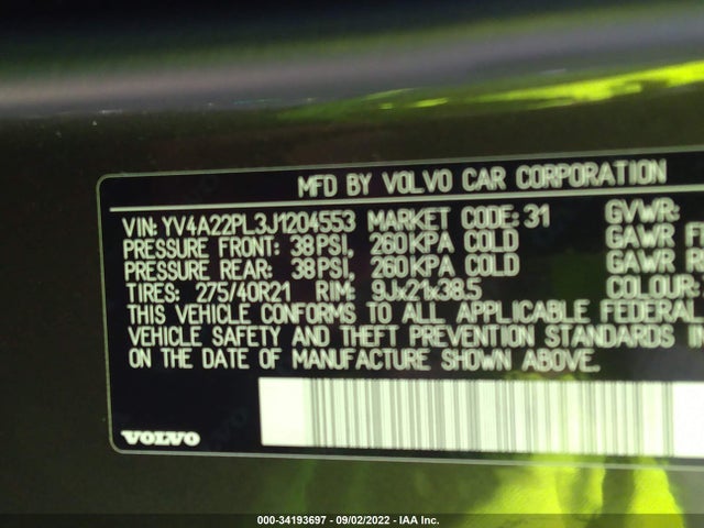 Volvo XC90 2018 YV4A22PL3J1204553 Image 9