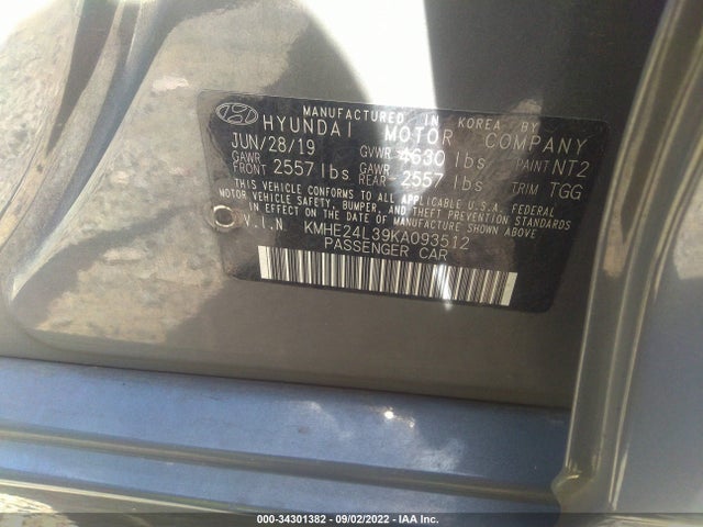 2019 Hyundai Sonata, VIN: KMHE24L39KA093512
