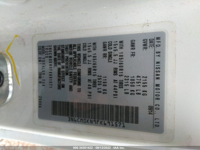 2015 Nissan NV 200, VIN: 3N6CM0KN9FK691571
