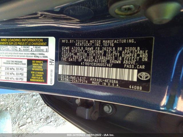 2017 Toyota Avalon, VIN: 4T1BD1EB5HU057467