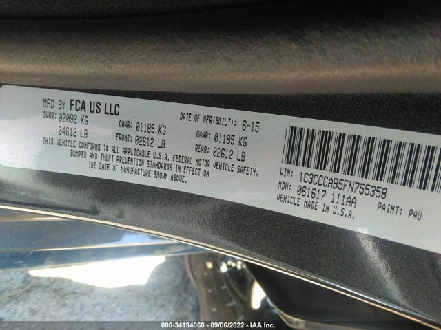 Chrysler 200 Limited 2015 1C3CCCAB5FN755358 Image 9