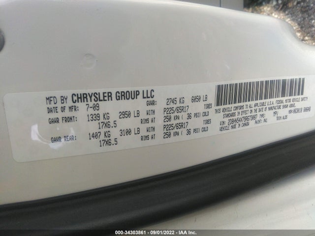 2009 DODGE GRAND CARAVAN SXT VIN: 2D8HN54X79R673087