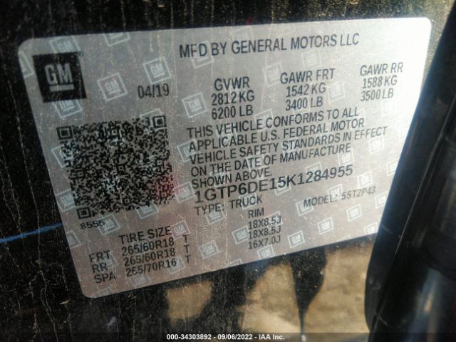 1GTP6DE15K1284955 GMC Canyon 4wd Slt