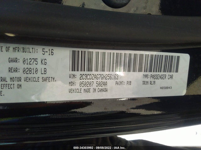 Dodge Challenger Sxt Plus 2016 2C3CDZAG7GH256163 Image 9