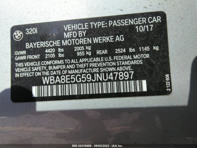 WBA8E5G59JNU47897 BMW 3 Series 320i Xdrive