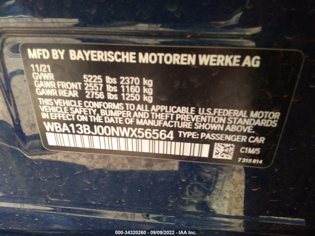 BMW 5 Series 530i Xdrive 2022 аукцион фото