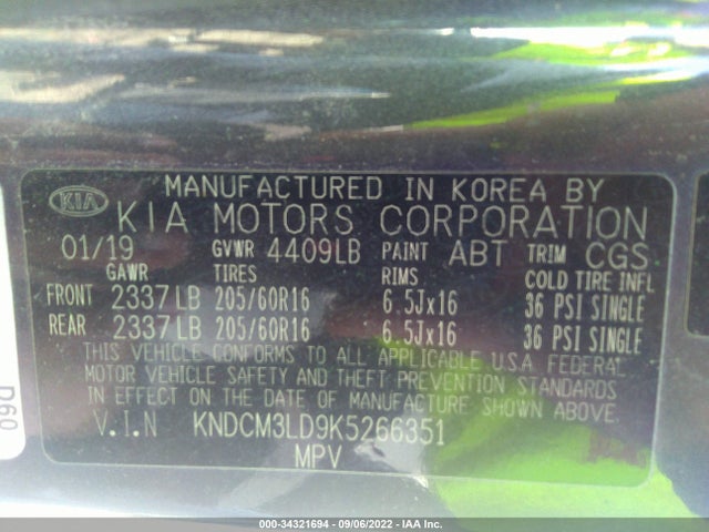 2019 Kia Niro, VIN: KNDCM3LD9K5266351