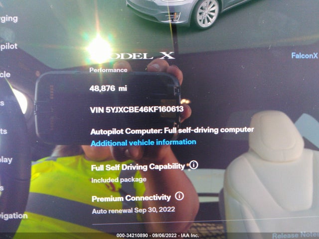 2019 Tesla Model X, VIN: 5YJXCBE46KF160613