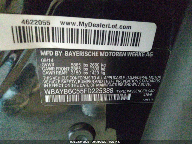 2015 BMW Alpina B7, VIN: WBAYB6C55FD225388