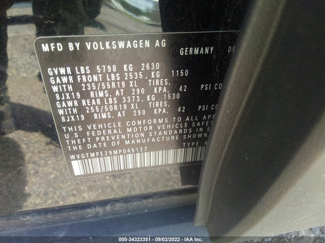 2021 Volkswagen ID.4, VIN: WVGTMPE29MP045127