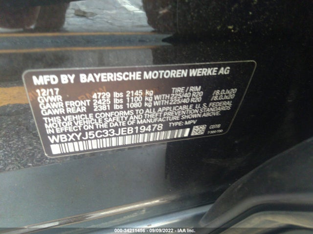 BMW X2 Xdrive28i 2018 WBXYJ5C33JEB19478 Image 9