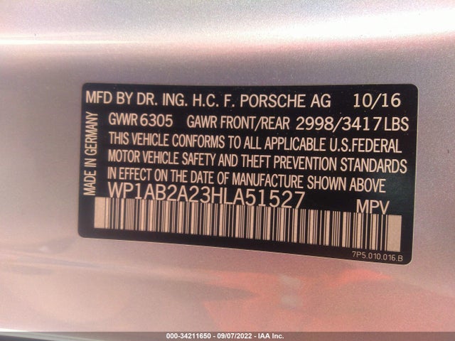 2017 Porsche Cayenne, VIN: WP1AB2A23HLA51527