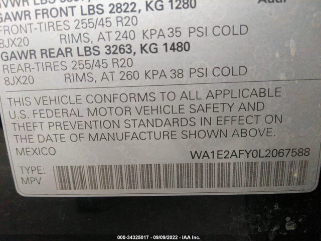 2020 Audi Q5, VIN: WA1E2AFY0L2067588