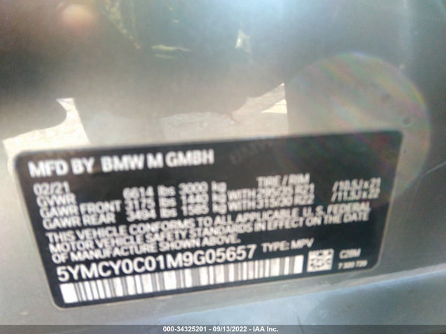 2021 BMW X6, VIN: 5YMCY0C01M9G05657