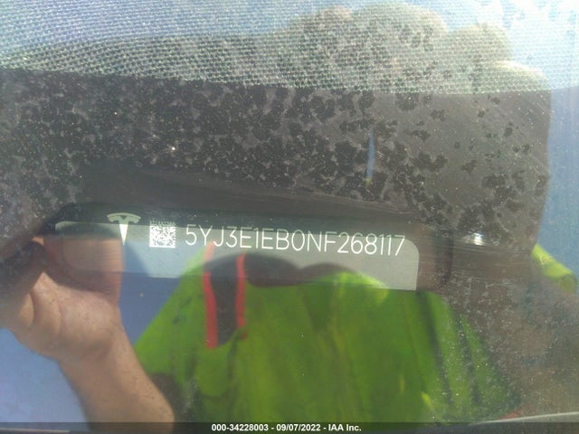 Tesla Model 3 Long Range 2022 5YJ3E1EB0NF268117 Image 9