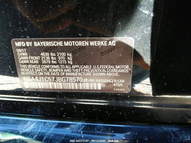 BMW 4 Series 430i 2018 WBA4J1C57JBG78570 Image 9