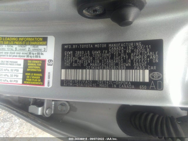 Toyota Matrix 2011 2T1KU4EE3BC687699 Image 10